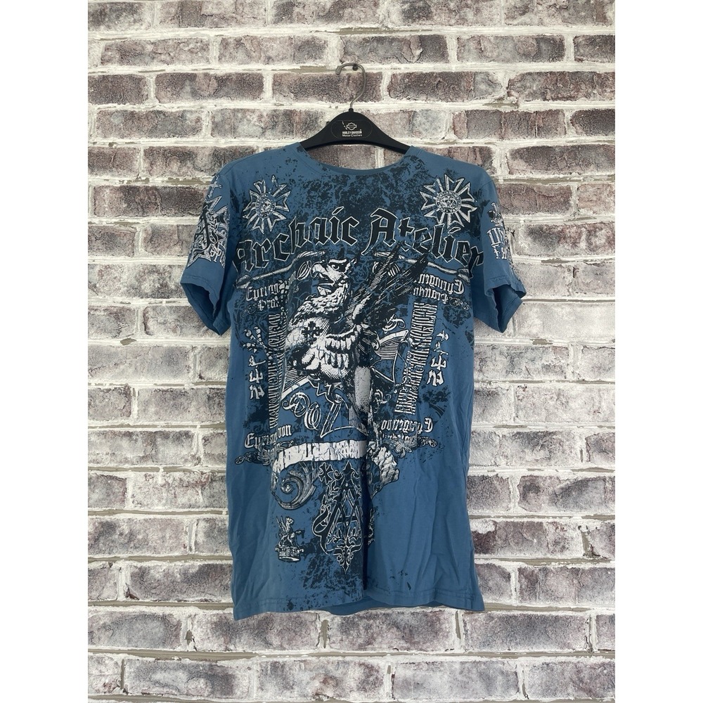 Y2K Archaic Affliction Atelier Gryphon T Shirt 2 Sided All Over Print AOP Goth M